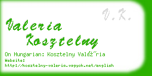 valeria kosztelny business card